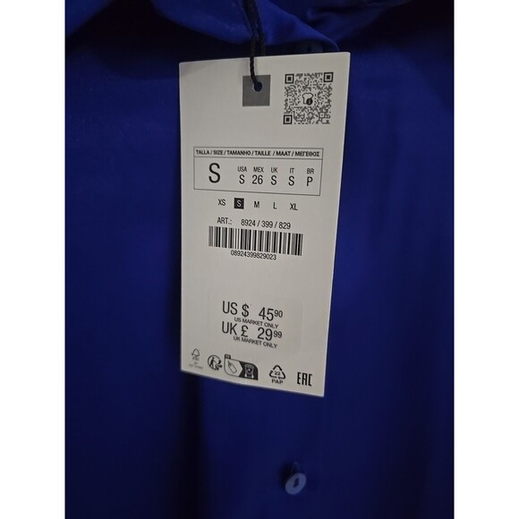 Zara Satin Effect Oversized Shirt - S - Picture 8 of 8